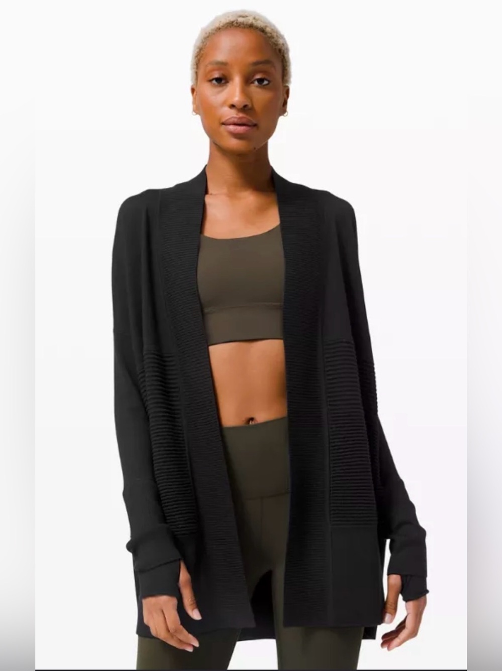 Lululemon Athletica Lulu Merino Wool Woman Sz 10 Cardigan Sweater